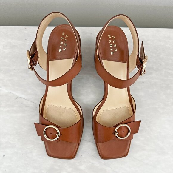 EUC Alex Marie Quinna Double-Buckle Leather Sandal - Picture 4 of 10